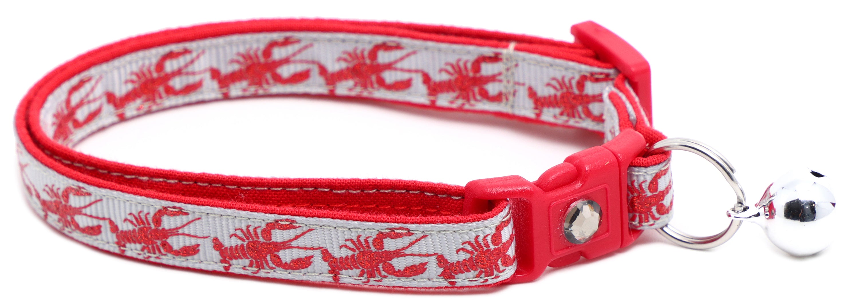 Lobster Breakaway Cat Collar made of reinforced cotton, featuring a breakaway clip and customizable options.